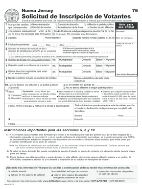 New Jersey Voter Registration Application