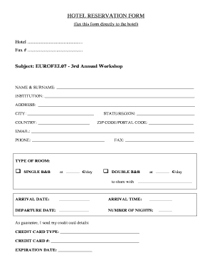 Hotel Reservation Form