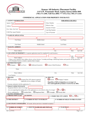 Kansas Commercial Property Insurance Application