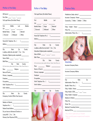 Covenant Women's and Children's Birthing Pre-Registration Form