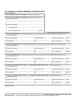 UCC Financing Statement Amendment Additional Party