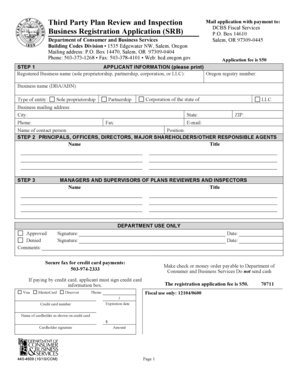 Oregon Business Registration Application
