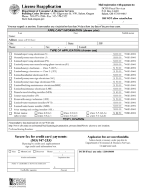 Oregon License Reapplication Form