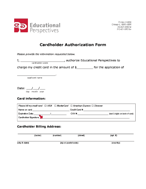 Cardholder Authorization Form