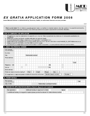 Ex Gratia Application Form