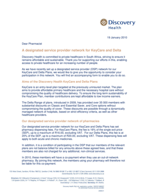 Discovery Health Pharmacy DSP Participation Form