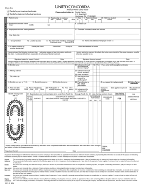 Dentist's Pre-Treatment Estimate Form