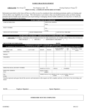 Family Health Statement