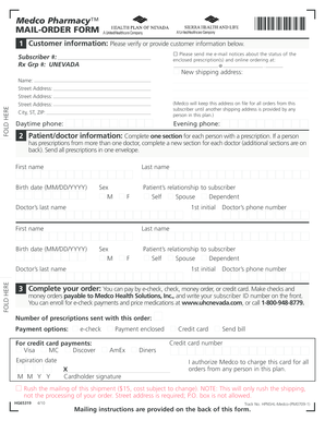 Medco Pharmacy Mail-Order Form