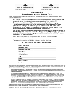 Administrator Account Request Form