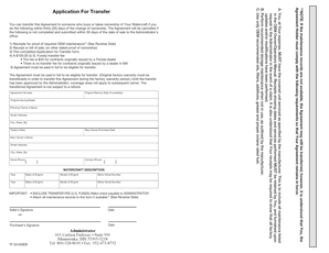 Volvo Penta Extended Protection Agreement Transfer Form