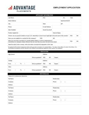 Employment Application Form