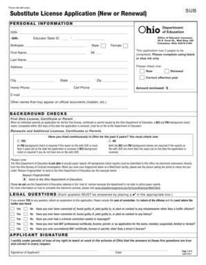 Ohio Substitute Teaching License Application