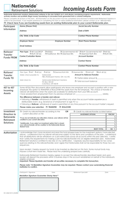 Nationwide Incoming Assets Form