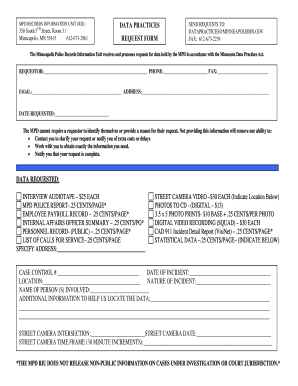 Minneapolis Police Records Request Form