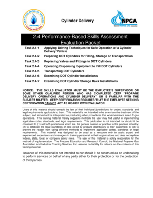 Cylinder Delivery Skills Assessment Form