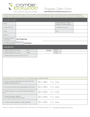 Property Claim Form