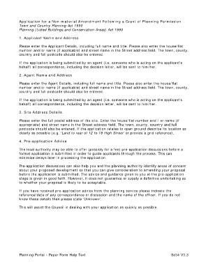 Non-material Amendment Application