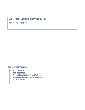 EJF Real Estate Rental Application