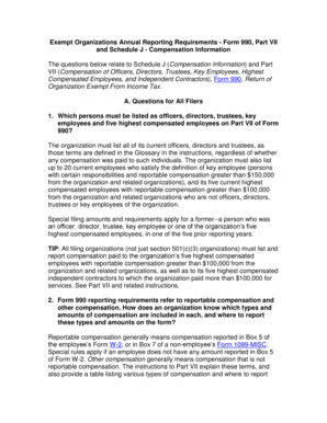 Form 990 Part VII and Schedule J Compensation Reporting