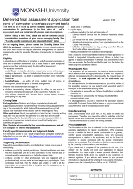 Deferred Final Assessment Application Form