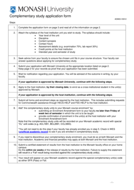 Complementary Study Application Form