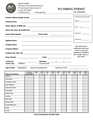 Plumbing Permit Application