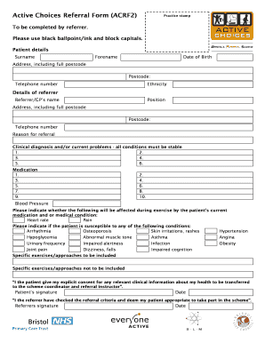 Active Choices Referral Form