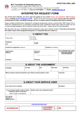 Interpreter Request Form