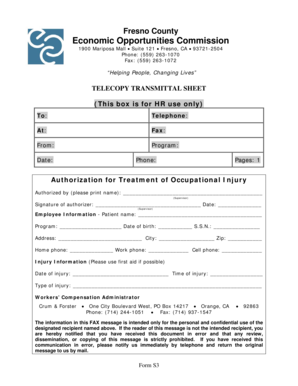Authorization for Treatment of Occupational Injury