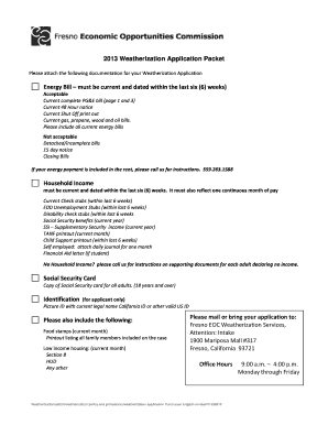 2013 California Weatherization Application