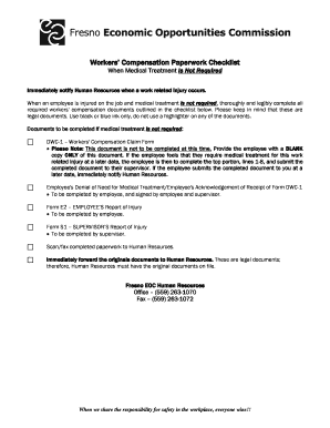 Workers' Compensation Paperwork Checklist