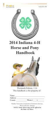 2014 Indiana 4-H Horse and Pony Handbook