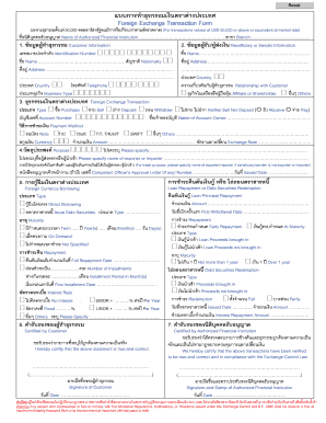 Foreign Exchange Transaction Form