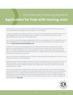 Discretionary Housing Payment Application