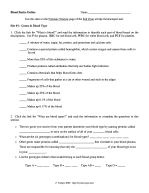 Site 1 Genes amp Blood Type P RBC WBC PLT - pleasantvalleyschools - pleasval k12 ia