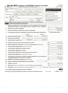 Form 941 for 2012: Employer's Quarterly Federal Tax Return