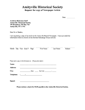 Amityville-Historical-Society-Request-Form - The German ...