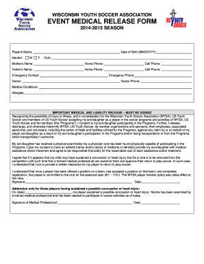 EVENT MEDICAL RELEASE FORM - Milwaukee Sport Club