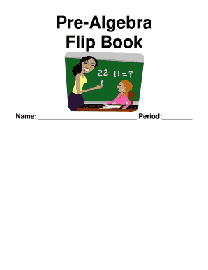 Pre-Algebra Flip Book