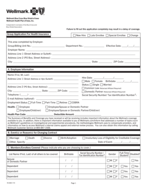 Group Application For Health Insurance
