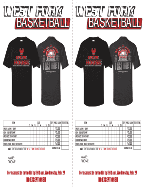 Tshirt order form template - West Fork State Basketball T Shirt Order Form - sheffield-chapin k12 ia