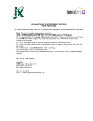 New Hampshire Certificate of Authority for Agents