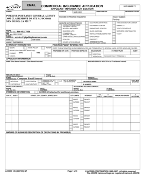 Commercial Insurance Application Form