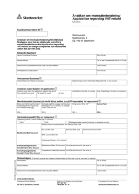 Swedish VAT Refund Application