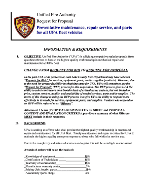 Sample proposal for ngo funding pdf - Unified Fire Authority Request for Proposal Preventative ... - unifiedfire