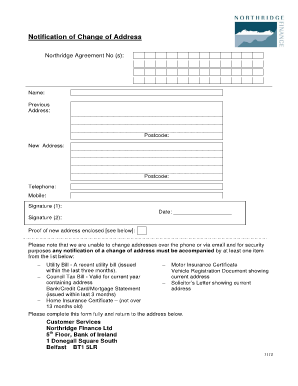 Notification of Change of Address