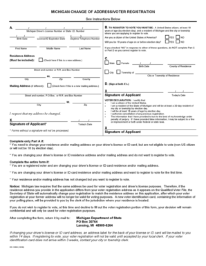 Michigan Change of Address/Voter Registration