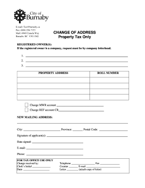 Property Tax Change of Address Form