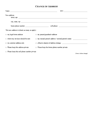 Change of Address Form